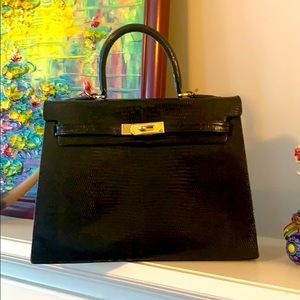 Stunning Lizard Skin Handbag Kelly Style 30cm